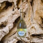 Belle Bouteille de champagne Ruinart sur des rochers