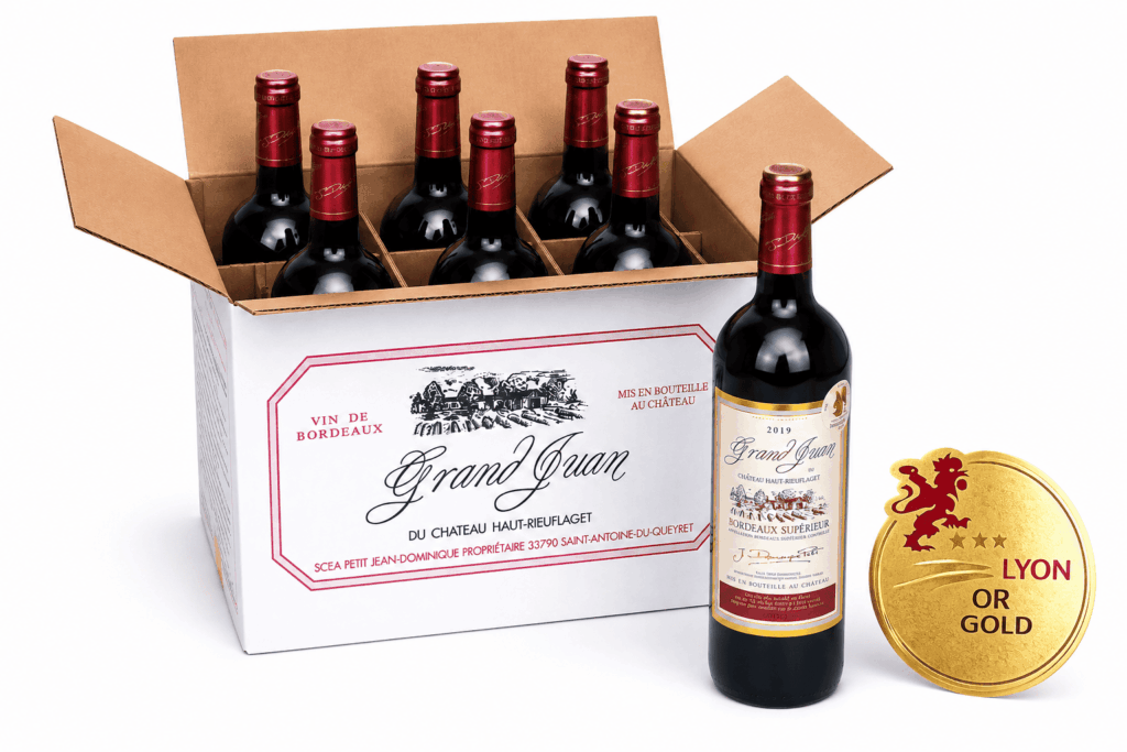 Vin rouge grand juan bordeaux supérieur médaille or