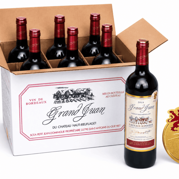 Vin rouge grand juan bordeaux supérieur médaille or